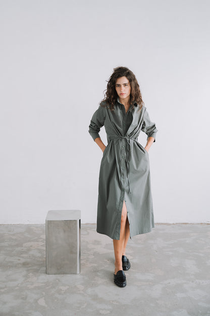 LONG SHIRT DRESS OLIVINE