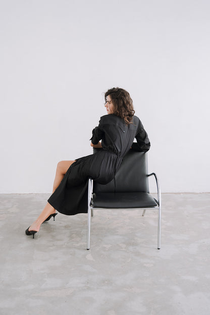 LONG SHIRT DRESS BLACK